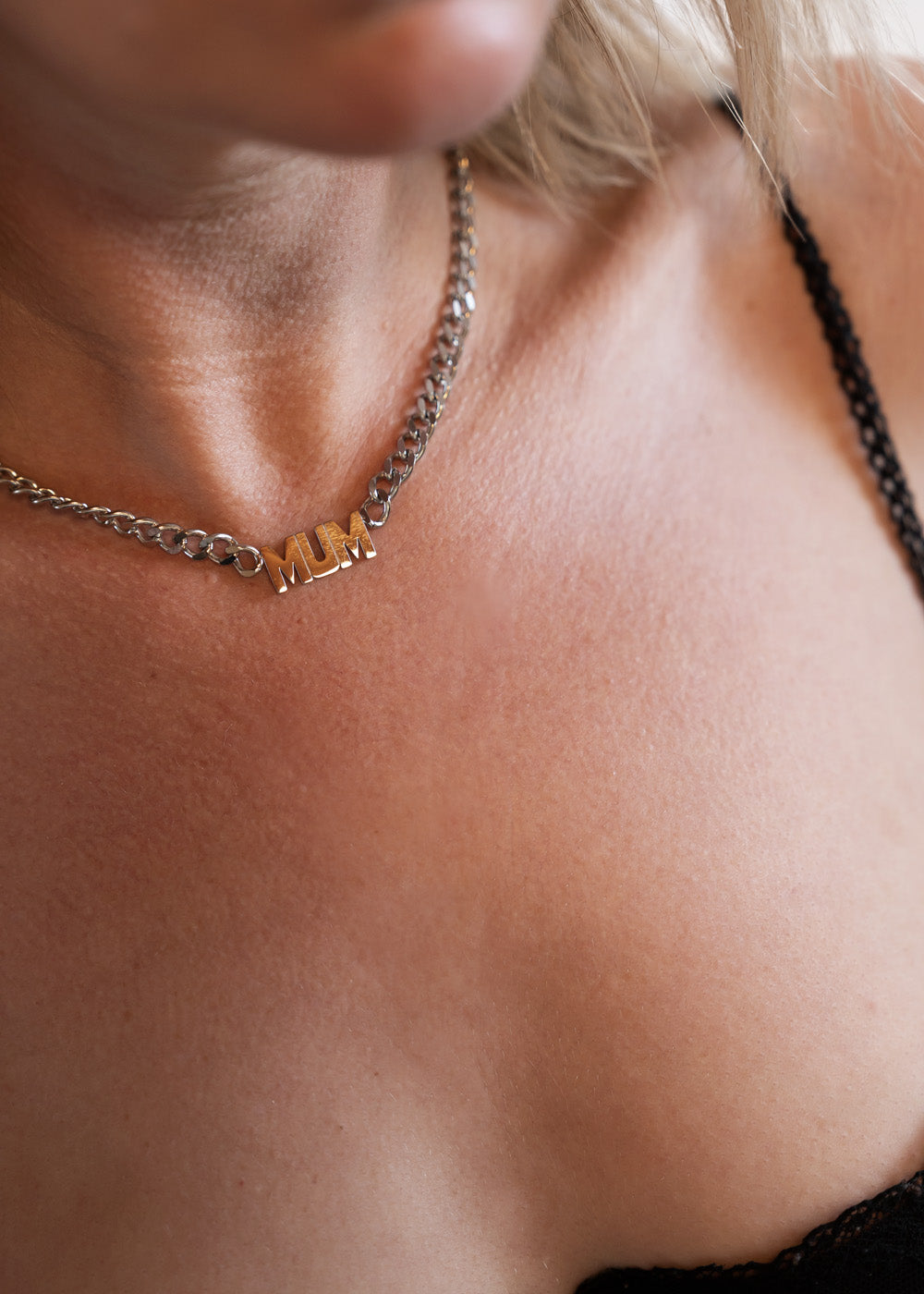 CHUNKY MUM NECKLACE SILVER